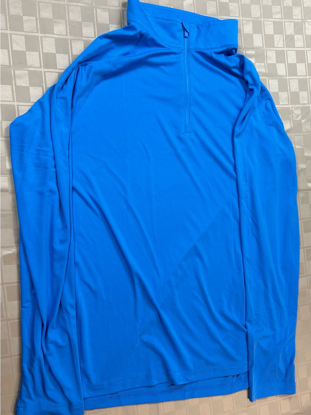 Activewear Lightweight Quarter Zip | Blue | Large | Unisex Collared Long Sleeve